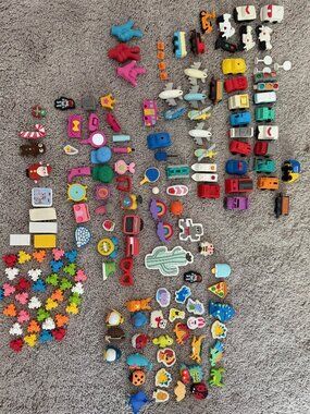 Collectible Eraser Collection Vehicles Animals, Puzzle pieces OVER 150 pieces